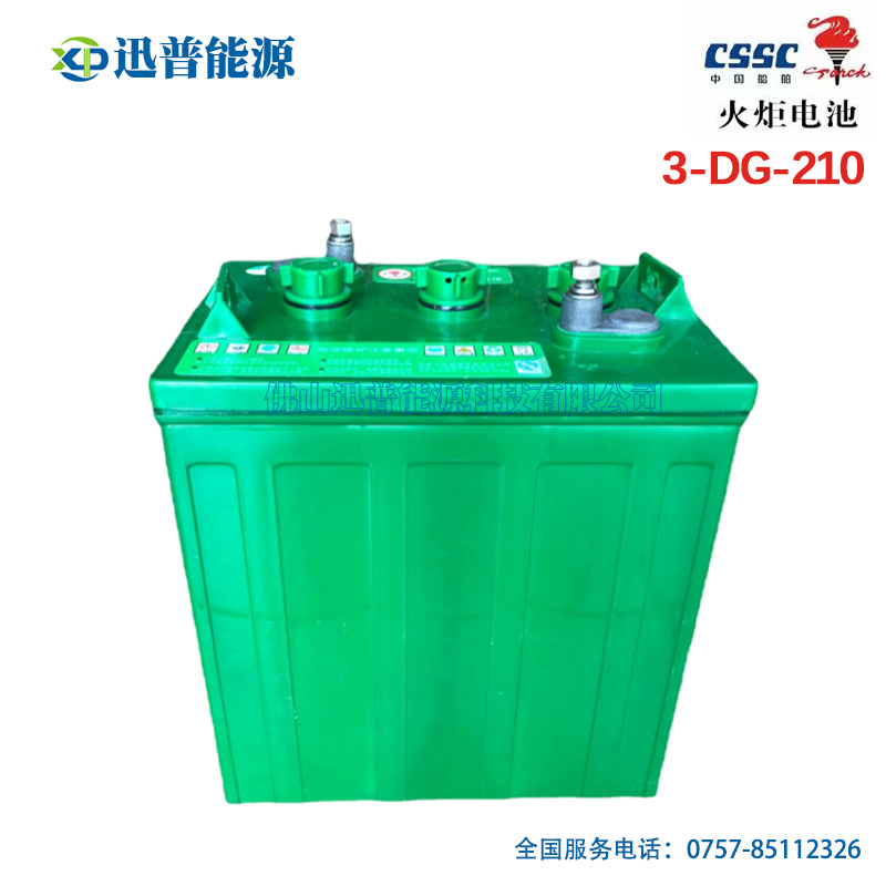 火炬電瓶3-DG-210(3-EV-180) 6V240Ah清潔環衛車電池210Ah觀光車蓄電池批發